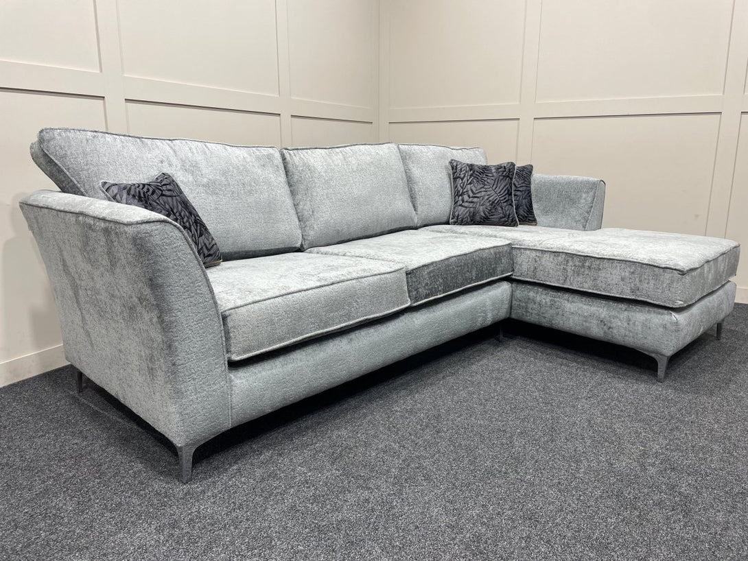 Sasha Corner Chaise Sofa, Madrid Nickel